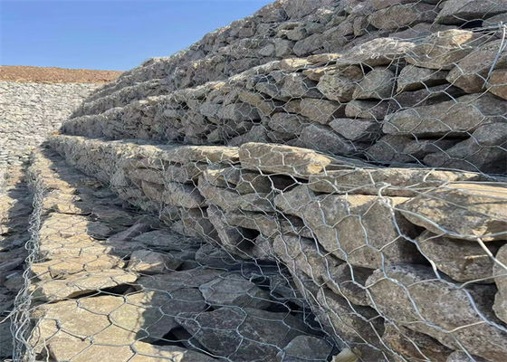50g-1200g/m2 Gabion Boxes With Hexagonal Mesh Double Woven