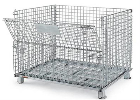 Metal Stackable Welded Wire Containers Collapsible Wire Mesh Containers