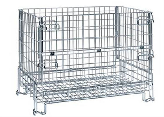 Metal Stackable Welded Wire Containers Collapsible Wire Mesh Containers