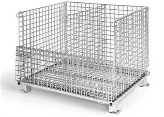 Metal Stackable Welded Wire Containers Collapsible Wire Mesh Containers