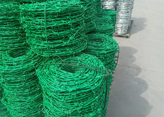 Silver Zinc Coated Barbed Wire , Galvanized Razor Wire High Strength