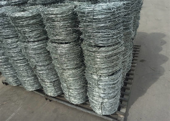 Silver Zinc Coated Barbed Wire , Galvanized Razor Wire High Strength