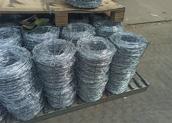 Aluminum Alloy PVC Coated Barbed Wire Galvanized Steel With Different Twist Method