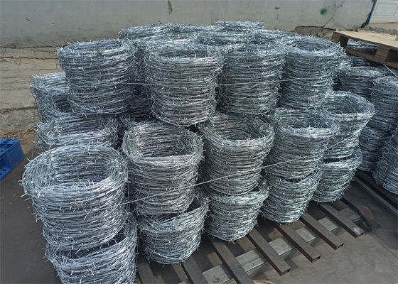Aluminum Alloy PVC Coated Barbed Wire Galvanized Steel With Different Twist Method