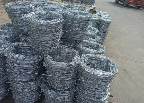 Hot Dipped Galvanized Barbed Wire Reverse Twist 20cm Aperture