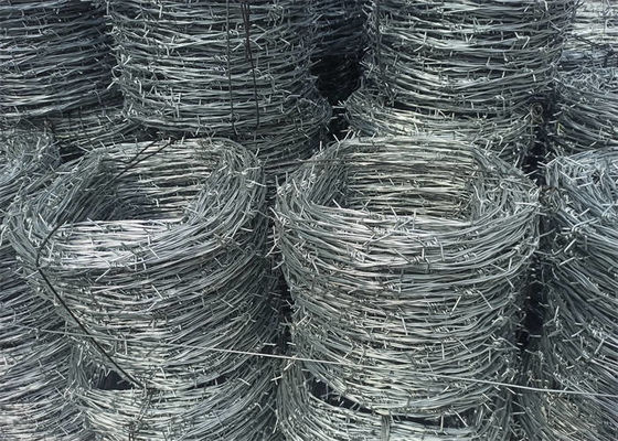 Aluminum Alloy PVC Coated Barbed Wire Galvanized Steel With Different Twist Method