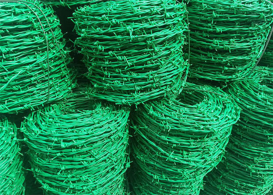 Aluminum Alloy PVC Coated Barbed Wire Galvanized Steel With Different Twist Method