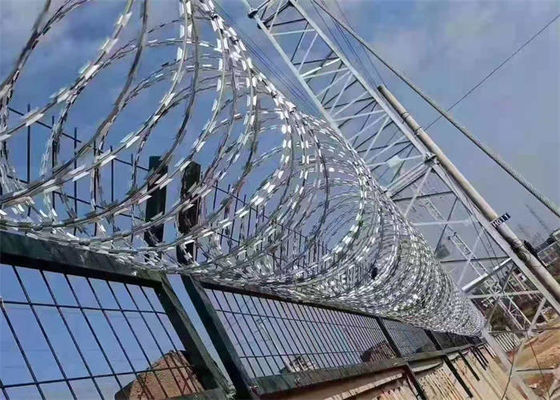 Durable Concertina Razor Wire Single / Double Spiral Razor Wire Coil
