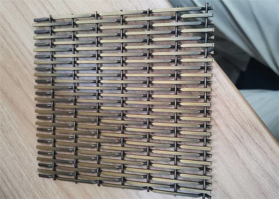 Decorative Flat Stainless Steel Woven Wire Grille , Architectural Woven Mesh