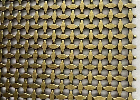 Decorative Flat Stainless Steel Woven Wire Grille , Architectural Woven Mesh