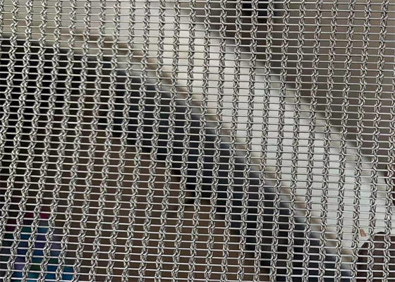 Architectural Cable Rod Woven Mesh Customized Decorative Wire Cloth For Dining Hall
