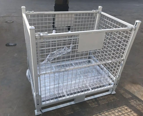 Stackable Metal Foldable Wire Mesh Container Stainless Steel Material