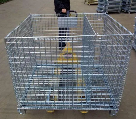 Stackable Metal Foldable Wire Mesh Container Stainless Steel Material