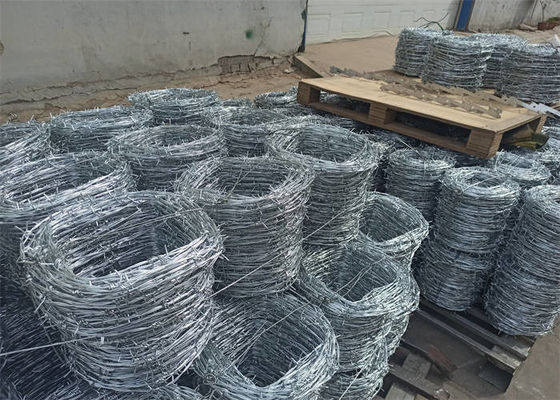 Electro Galvanized Barbed Wire Double Strand Silver Color Free Sample