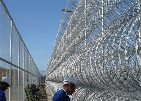 High Strength Barbed Concertina Wire,  Concertina Razor Wire 20cm Aperture